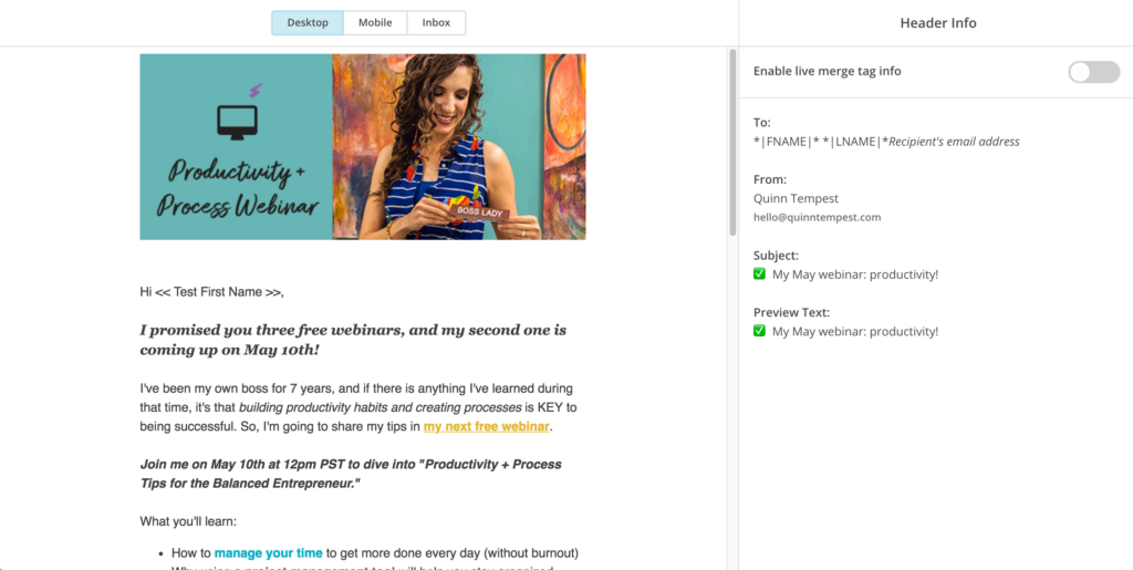 Mailchimp Screenshot