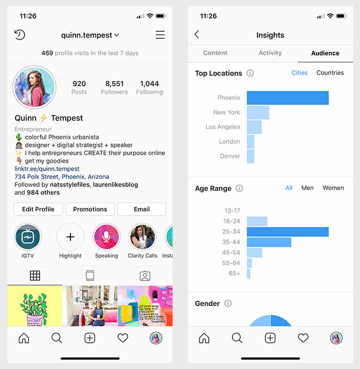 instagram business profile